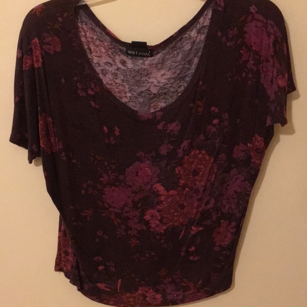 off shoulder floral crop top